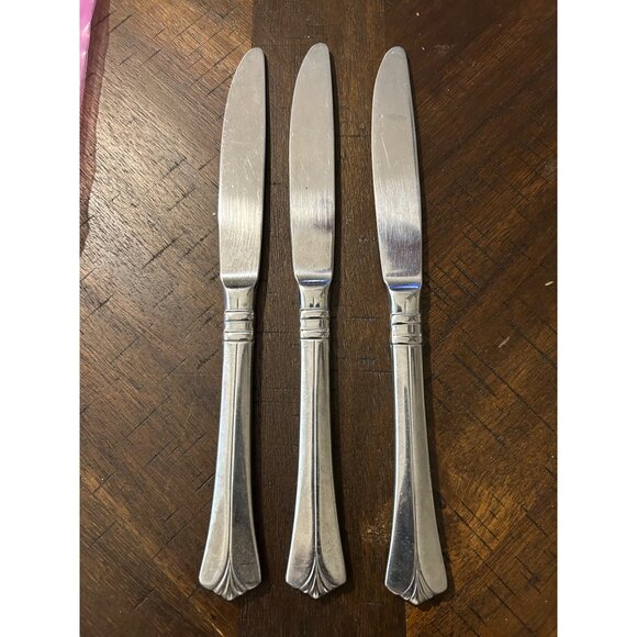 Pfaltzgraff Ellington Stainless Steel Dinner Knives Set Of 3 Vintage 1997-2000 - Picture 3 of 5